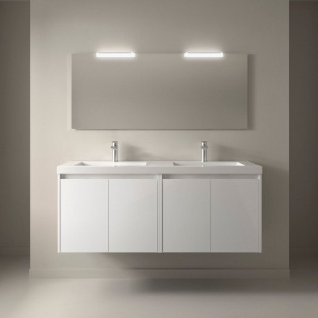 Ensemble Salle De Bains Noja 140 4 Portes Blanc Brillant - SALGAR 105309 