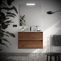 Meuble salle de bains 80cm 2 tiroirs Noyer Maya NOJA - SALGAR 105398