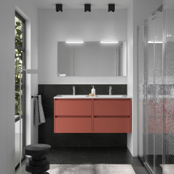 Ensemble Salle De Bains Noja 120 4 Tiroirs Red Satin - SALGAR 105440 