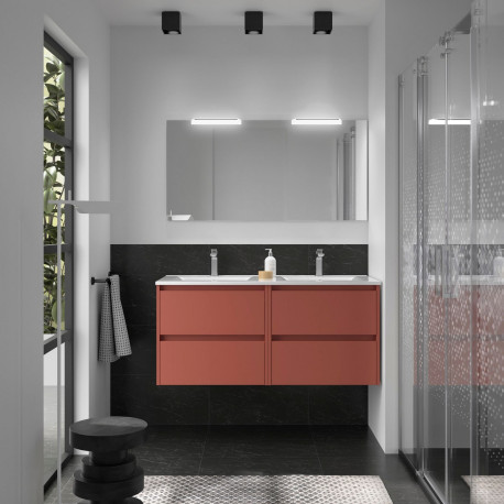 Ensemble Salle De Bains Noja 120 4 Tiroirs Red Satin - SALGAR 105440 