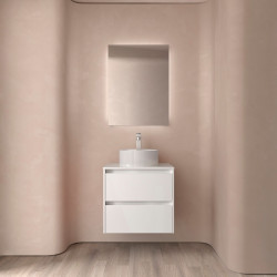 Ensemble Salle De Bains Noja 70 2 Tiroirs Blanc Brillant - SALGAR 105462 