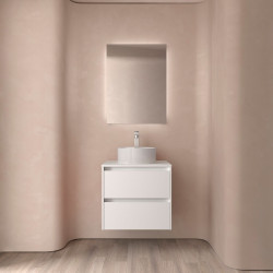 Ensemble Salle De Bains Noja 70 2 Tiroirs White Satin - SALGAR 105463 