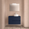 Ensemble Salle De Bains Noja 85 2 Tiroirs 1 Porte Blue Satin Gauche - SALGAR 105492 