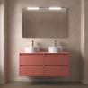 Meuble salle de bains et plan de toilette 120cm 4 tiroirs Red Satin NOJA - SALGAR 105521