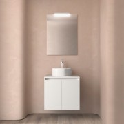 Meuble salle de bains et plan de toilette 60cm 2 portes White Satin NOJA - SALGAR 105535