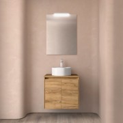 Meuble salle de bains et plan de toilette 70cm 2 portes Chêne Africain NOJA - SALGAR 105550