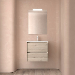 Ensemble Salle De Bains Noja 70 2 Tiroirs Chêne Naturel - SALGAR 106121 