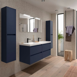 Ensemble Salle De Bains Noja 140 4 Tiroirs Blue Satin - SALGAR 106181 