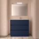 Ensemble Salle De Bains Noja 100 3 Tiroirs Blue Satin - SALGAR 106190