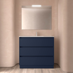 Ensemble Salle De Bains Noja 100 3 Tiroirs Blue Satin - SALGAR 106190 