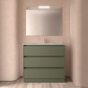 Meuble salle de bains 100cm 3 tiroirs et miroir Green Satin NOJA - SALGAR 106191