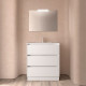 Ensemble Salle De Bains Noja 80 3 Tiroirs White Satin - SALGAR 106251