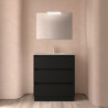 Ensemble Salle De Bains Noja 80 3 Tiroirs Black Satin - SALGAR 106252 