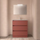 Ensemble Salle De Bains Noja 80 3 Tiroirs Red Satin - SALGAR 106255