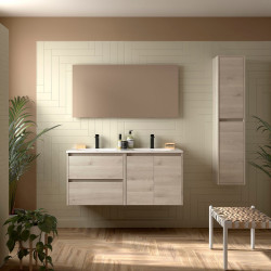Ensemble Salle De Bains Noja 120 2 Portes 2 Tiroirs Chêne Naturel - SALGAR 113424 