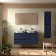 Ensemble Salle De Bains Noja 120 2 Portes 2 Tiroirs Blue Satin - SALGAR 113468 