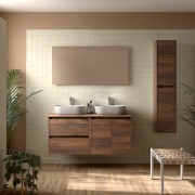 Ensemble Salle De Bains Noja 140 2 Portes 2 Tiroirs Noyer Maya - SALGAR 113482 