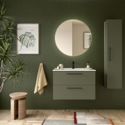 Ensemble Salle De Bains Silane 80 2 Tiroirs Green Satin - SALGAR 113587 