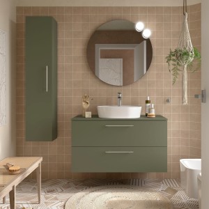 Ensemble Salle De Bains Silane 100 2 Tiroirs Green Satin - SALGAR 113607 