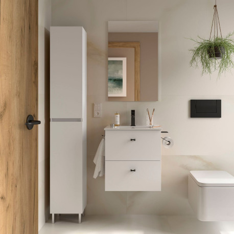 Ensemble Salle De Bains Inara 50 2 Tiroirs White Satin - SALGAR 113674 