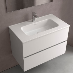 Lavabo Constanza 810 Sans Siphon Et Bonde Clic-Clac Blanc Mat 810 X 20 X 460 Mm - SALGAR 113776 
