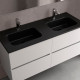 Lavabo Constanza 1200 Sans Siphon Et Bonde Clic-Clac Noir Mat 1210 X 20 X 460 Mm - SALGAR 113792