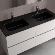 Lavabo Constanza 1200 Sans Siphon Et Bonde Clic-Clac Noir Mat 1210 X 20 X 460 Mm - SALGAR 113792 