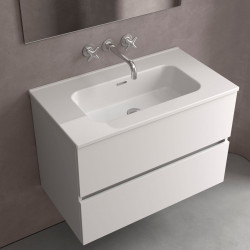 Lavabo Constanza 810 Sans Siphon Et Bonde Clic-Clac Blanc Brillant 810 X 20 X 460 Mm - SALGAR 114558 