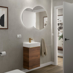 Meuble Salle De Bain Aida 440 1 Porte Avec Frein Noyer Maya 440 X 263 X 620 Mm - SALGAR 114648 
