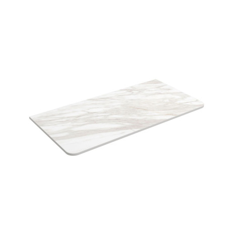 Plan de toilette UNIIQ 600 sans usinage MARBRE blanc 610 x 12 x 460 mm - SALGAR 97369 