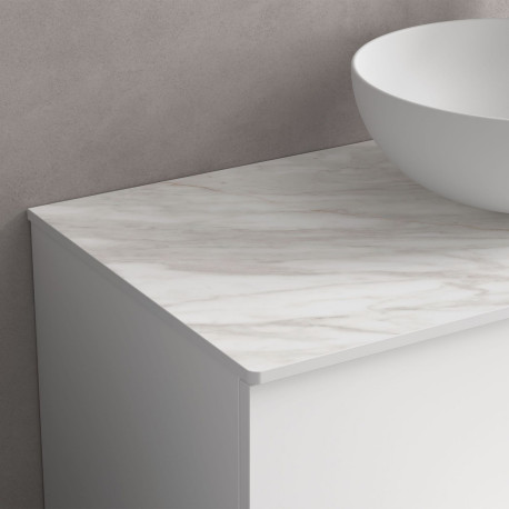 Plan de toilette sans usinage MARBRE blanc 800 x 12 x 460 mm - SALGAR 97509 