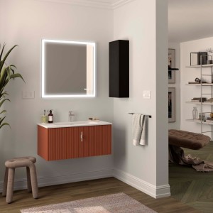Meuble de salle de bain BIBA 900 1 tiroir TERRACOTA 897 x 405 x 450 mm - SALGAR 102992 