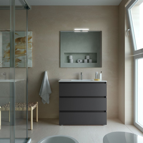 Meuble de salle de bain SPIRIT 900 3 tiroirs métalliques GREEN FOREST - SALGAR 103500 