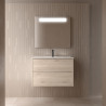 Ensemble Salle De Bains Optimus 80 2 Tiroirs Chêne Naturel - SALGAR 104612 