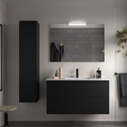 Ensemble Salle De Bains Optimus 100 2 Tiroirs Black Satin - SALGAR 104640 