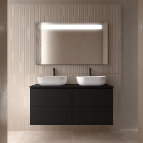Ensemble Salle De Bains Optimus 120 4 Tiroirs Black Satin - SALGAR 104655 
