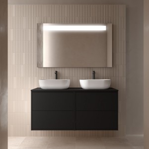 Ensemble Salle De Bains Optimus 120 4 Tiroirs Black Satin - SALGAR 104655 