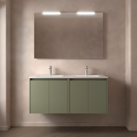 Meuble salle de bains 120cm 4 portes Green Satin NOJA - SALGAR 105090