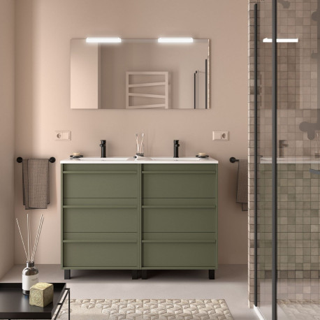 Ensemble Salle De Bains Attila 120 6 Tiroirs Green Satin - SALGAR 105163 