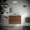 Meuble salle de bains 80cm 2 tiroirs Noyer Maya NOJA - SALGAR 105398