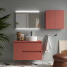 Meuble salle de bains et plan de toilette 85cm 2 tiroirs 1 porte à gauche Red Satin NOJA - SALGAR 105494 