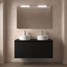 Meuble salle de bains et plan de toilette 140cm 4 portes Black Satin NOJA - SALGAR 105572