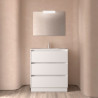 Ensemble Salle De Bains Noja 80 3 Tiroirs White Satin - SALGAR 105629 