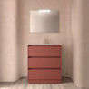 Ensemble Salle De Bains Noja 80 3 Tiroirs Red Satin - SALGAR 105633 