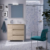 Ensemble Salle De Bains Noja 85 3 Tiroirs 1 Porte Chêne Naturel Gauche - SALGAR 105652 