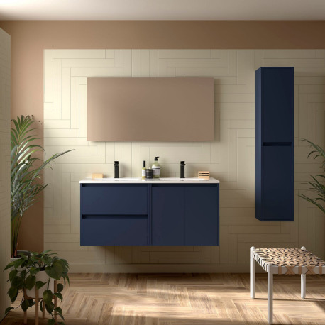 Ensemble Salle De Bains Noja 120 2 Portes 2 Tiroirs Blue Satin - SALGAR 113421 