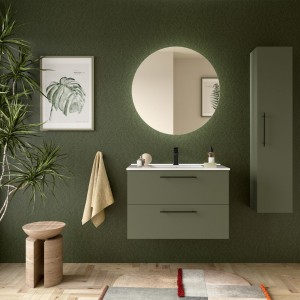 Ensemble Salle De Bains Silane 80 2 Tiroirs Green Satin - SALGAR 113587 