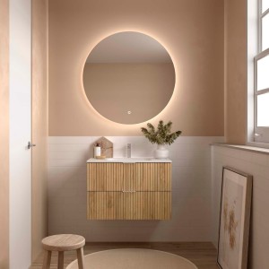 Meuble Salle De Bain Biba 800 2 Tiroirs Chêne Africain 798 X 540 X 450 Mm - SALGAR 113843 