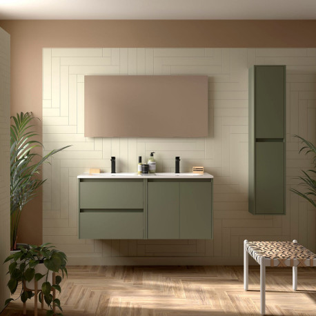 Ensemble Salle De Bains Noja 120 2 Portes 2 Tiroirs Green Satin - SALGAR 113422 