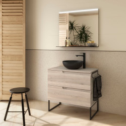 Ensemble Salle De Bains Vima 80 2 Tiroirs Chêne Naturel - SALGAR 113635 
